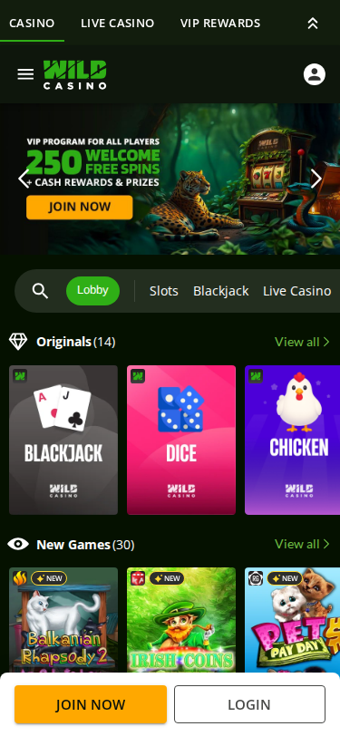 Wild Casino mobile